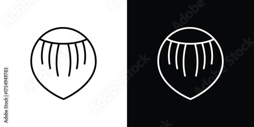 Hazelnut icon concept. Thin line symbol pack.