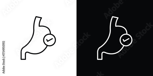 Good digestion icon concept. Thin line symbol pack.