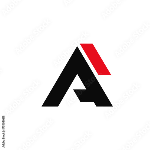 Free Download Bold letter A symbol, primarily black with a red accent atop, on a white background - GFXLoad