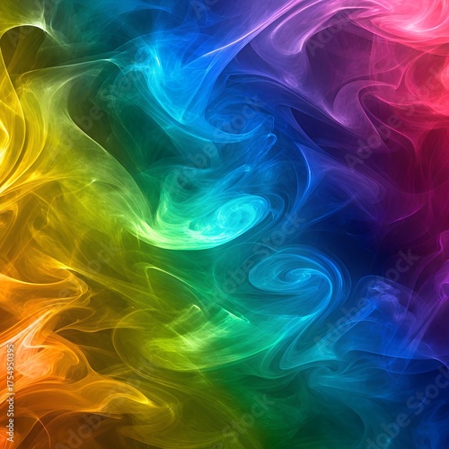 Wallpaper Mural Vibrant rainbow smoke swirl abstract texture background Torontodigital.ca