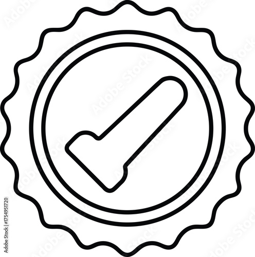 Flat Approved Stamp with Check Mark Symbol Vector Illustration