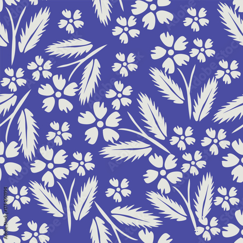 abstract a solid multicolor small and big flower mixed vector pattern arrangement with medium color, all over vector design with white background illustration digital