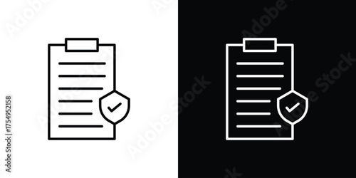Contract coverage icon concept. Thin line symbol pack.