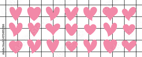 Set of hearts in pink color, heart icons set.Vector art. Heart, love, romance hearts. Vector icons.