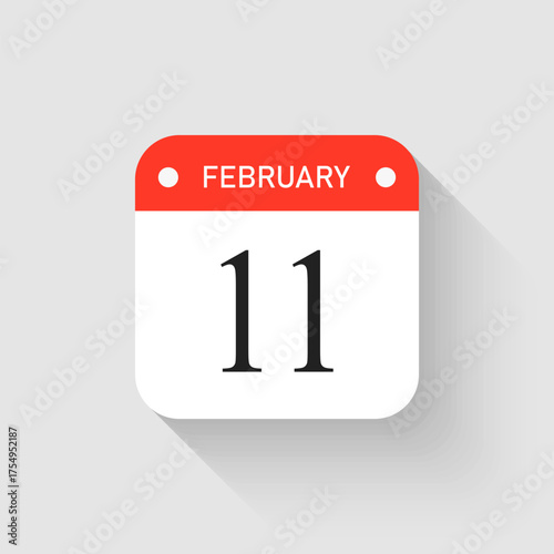 Free Download Vector icon page day calendar - 11 February month - GFXLoad