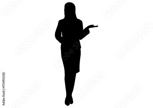 案内する女性のシルエット14