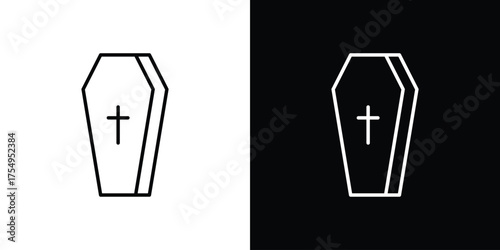 Coffin icon concept. Thin line symbol pack.