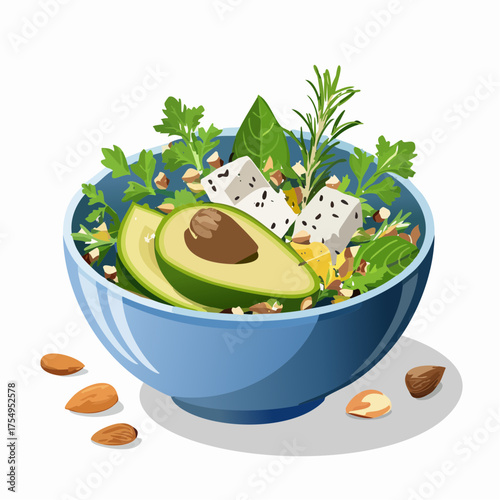Wildkräuter-Avocado-Bowl