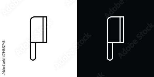 Chopper knife icon concept. Thin line symbol pack.