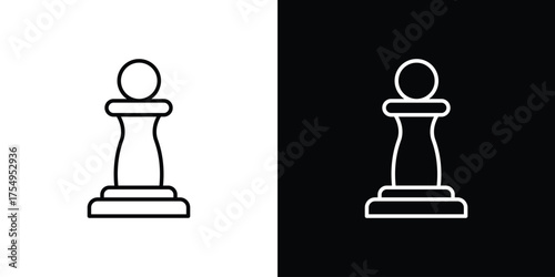 Chess pawn icon concept. Thin line symbol pack.