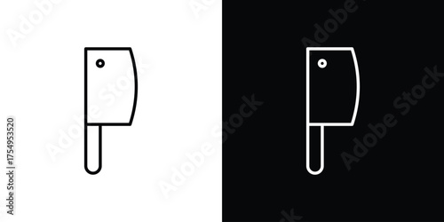 Butcher knife icon concept. Thin line symbol pack.