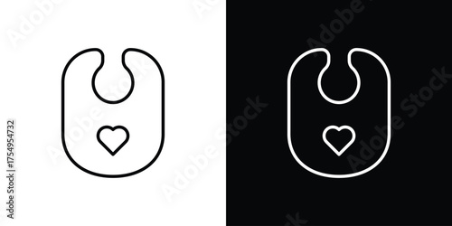 Baby bib icon concept. Thin line symbol pack.