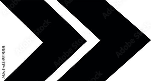 Directional Chevron Symbol Double Arrow Indicating Forward Movement and Progress, Navigational Guidance