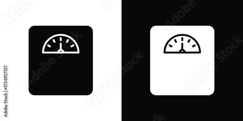 Weight scale icon vector graphics, a flat solid icons