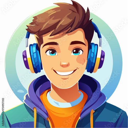 Teenager mit Kopfhörern