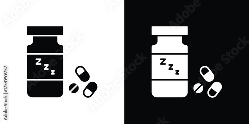 Sleeping pills icon vector graphics, a flat solid icons