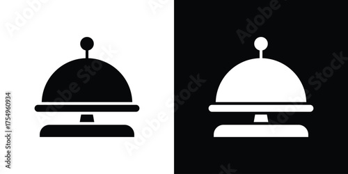 Reception bell icon vector graphics, a flat solid icons