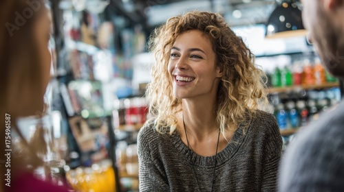 Wallpaper Mural A group of friends share joyful moments filled with laughter in a lively cafe. Torontodigital.ca