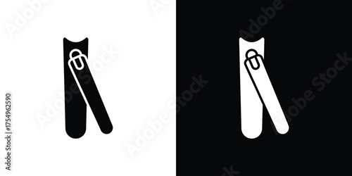 Nail clippers icon vector graphics, a flat solid icons