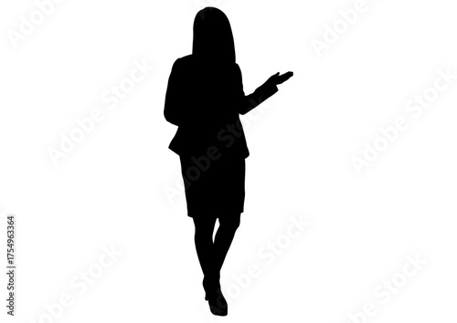 案内する女性のシルエット15