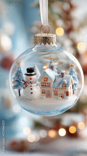 A snowman in a hard hat and gloves intently uses a tablet with a stylus, set against a dark, glowing industrial background. created by ai