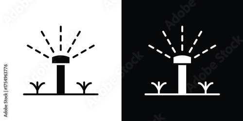 Lawn sprinkler icon vector graphics, a flat solid icons