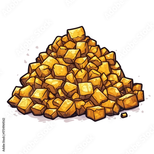 Gold grains isolated 