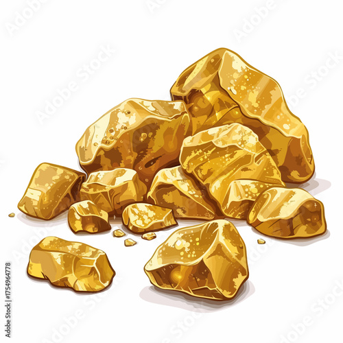 Gold grains isolated 