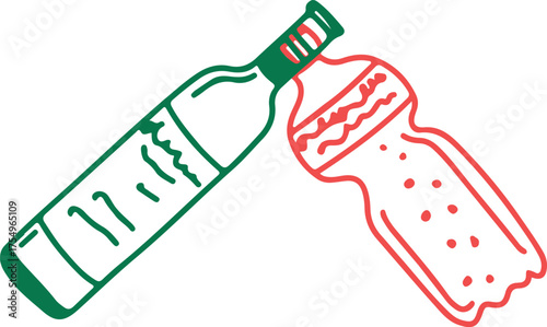 Sushi japanese food logo for sushi restaurant or delivery. Hand drawn elements for menu design, vector colorful illustration collection.	
