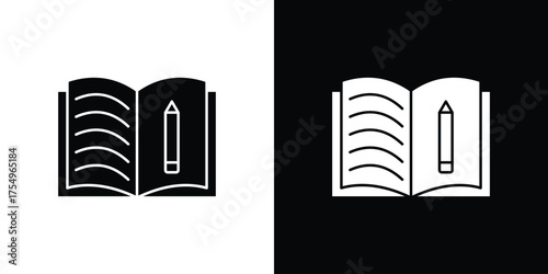 Homework icon vector graphics, a flat solid icons