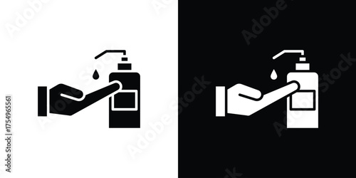 Hand wash icon vector graphics, a flat solid icons