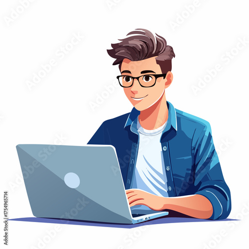 Teenager am Laptop