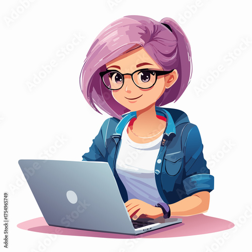 Teenager am Laptop