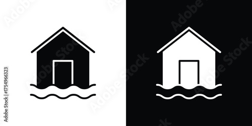 Flood icon vector graphics, a flat solid icons