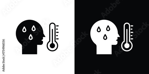 Fever icon vector graphics, a flat solid icons