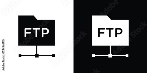 FTP icon vector graphics, a flat solid icons