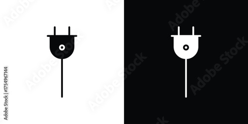 Electrical plug icon vector graphics, a flat solid icons