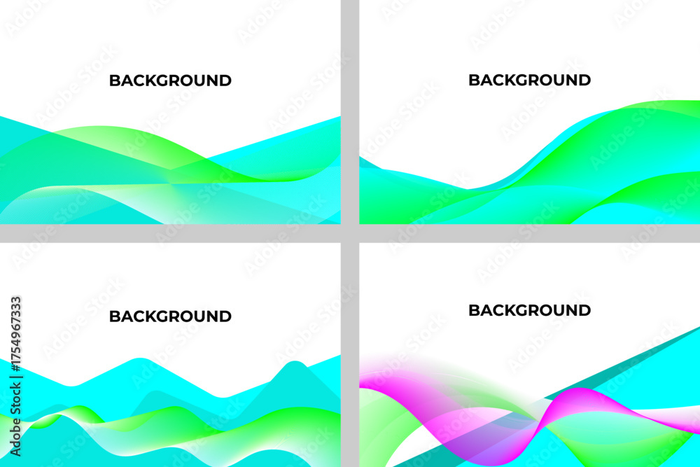 Fototapeta premium Dynamic Abstract Gradient Wave Backgrounds Collection