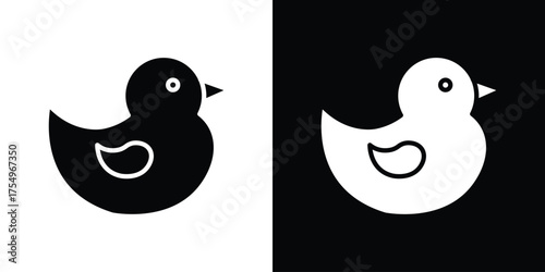 Duck icon vector graphics, a flat solid icons