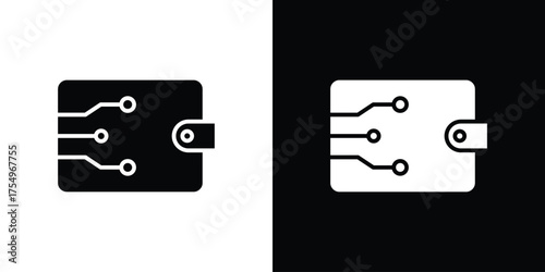 Digital wallet icon vector graphics, a flat solid icons