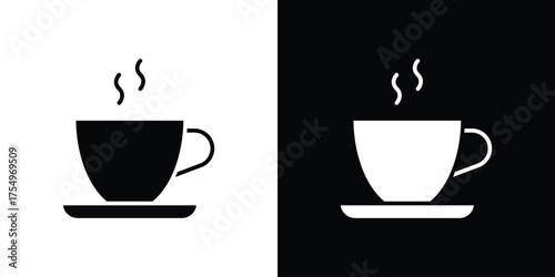 Coffee mug icon vector graphics, a flat solid icons