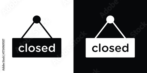 Closed sign icon vector graphics, a flat solid icons