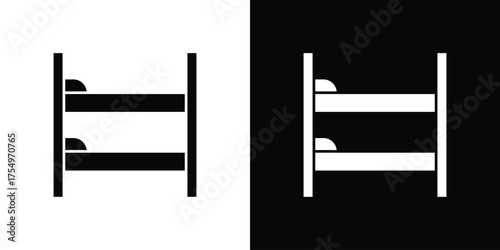 Bunk bed icon vector graphics, a flat solid icons