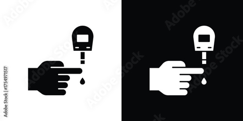 Blood sugar test icon vector graphics, a flat solid icons