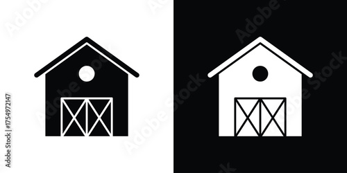 Barn icon vector graphics, a flat solid icons