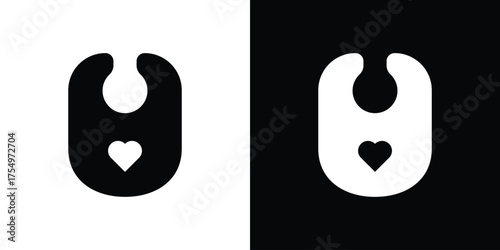 Baby bib icon vector graphics, a flat solid icons