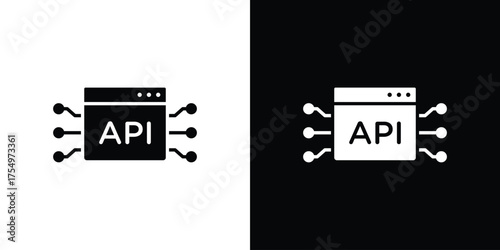 API icon vector graphics, a flat solid icons
