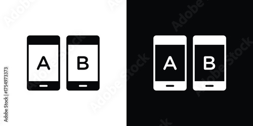 A B testing icon vector graphics, a flat solid icons