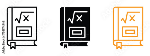 Math book icon vector. educational resource promoting learning and knowledge acquisition symbol. vector illustration.