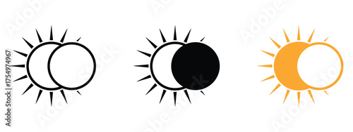 Solar eclipse icon vector. educational materials and astronomical events symbol. vector illustration.